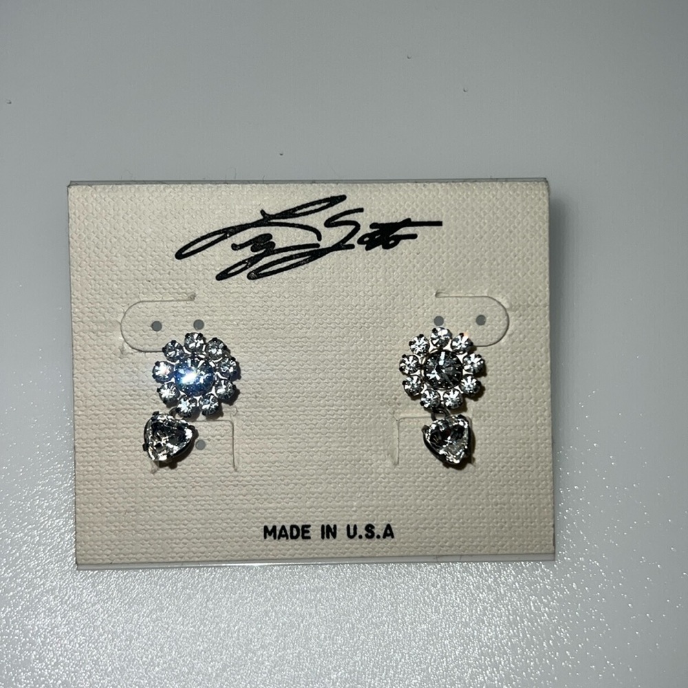 NWT Liz Soto pierced rhinestone earrings